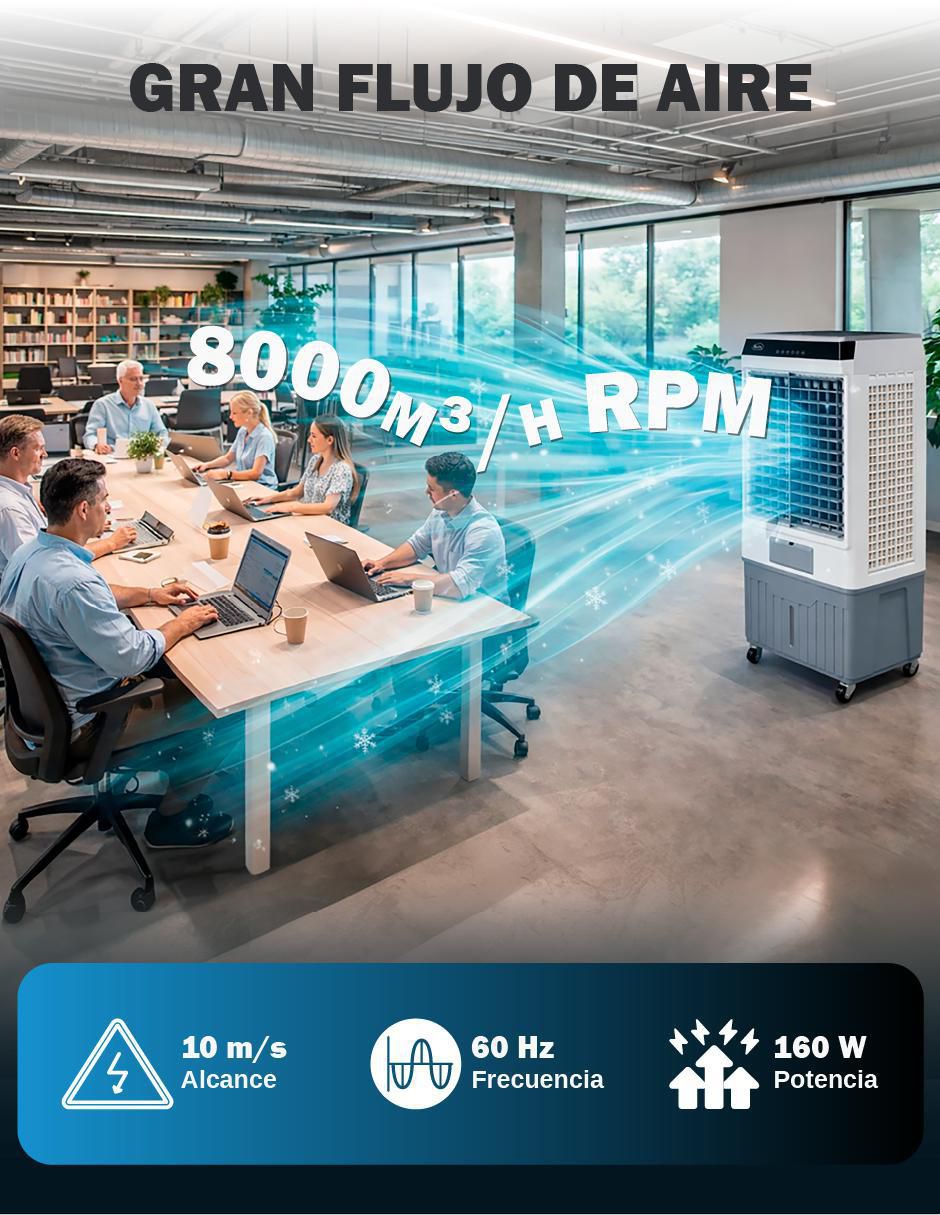 Aire acondicionado portátil Enfriador Evaporativo 55L Frío 2