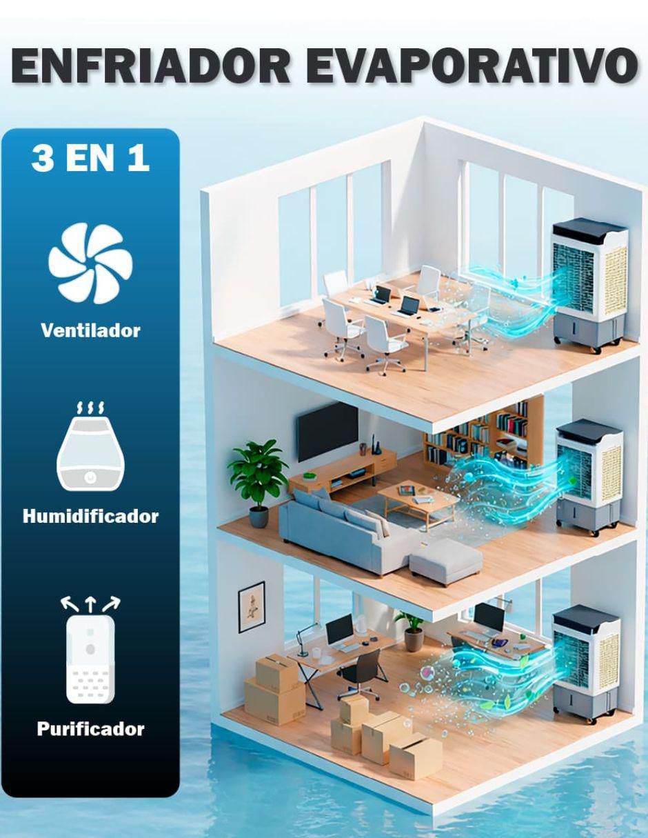 Aire acondicionado portátil Enfriador Evaporativo 55L Frío 4