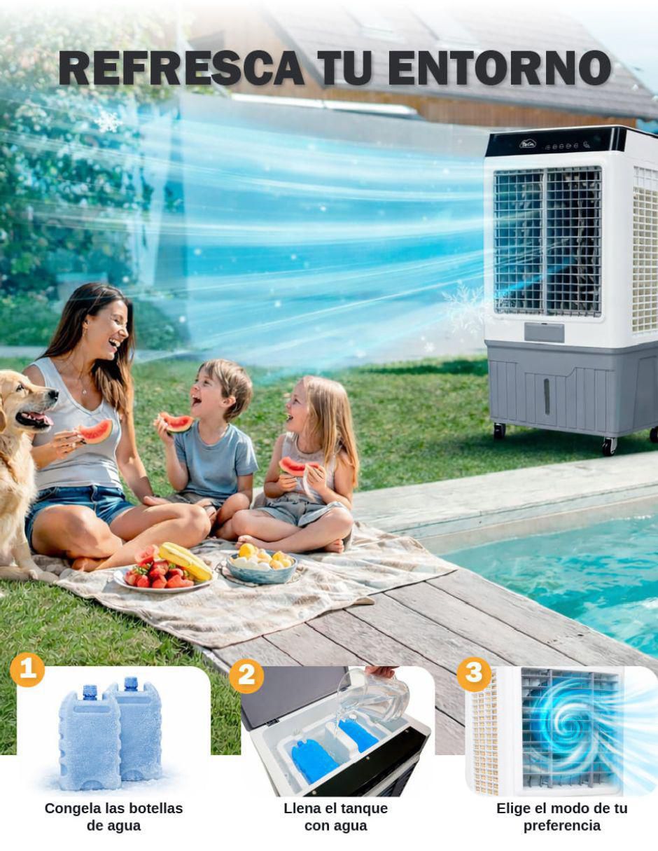 Aire acondicionado portátil Enfriador Evaporativo 55L Frío 5