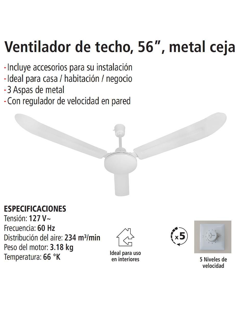 Ventilador de techo con control remoto 5 velocidades 4