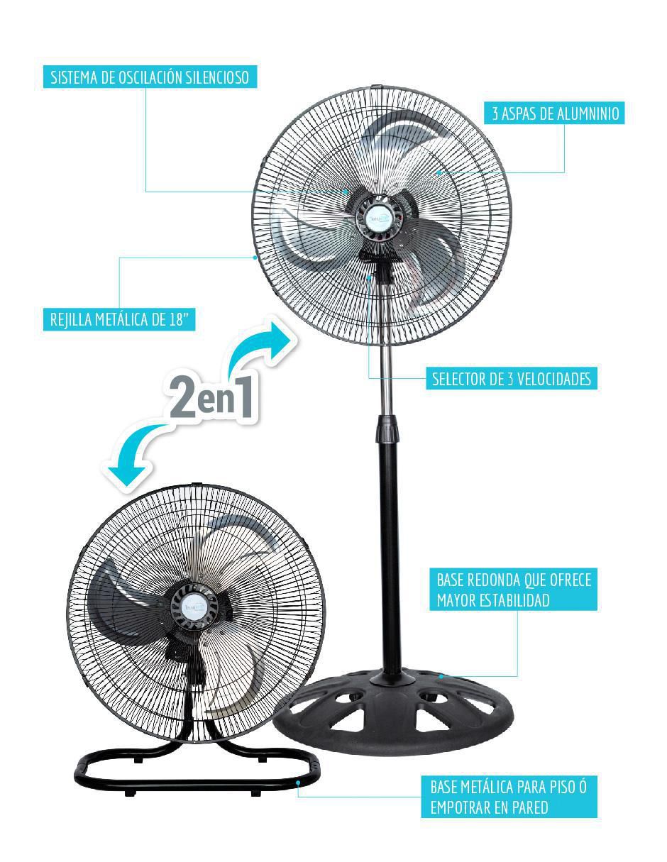 Ventilador 2 en 1 3 velocidades 2