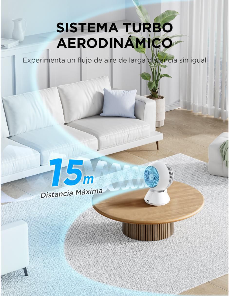 Ventilador de mesa con control remoto 5 velocidades 3