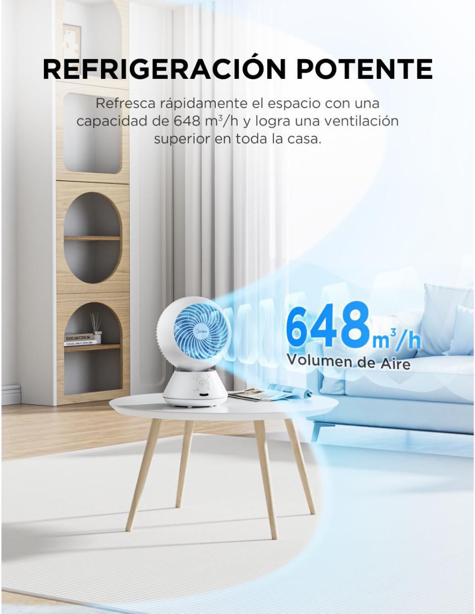 Ventilador de mesa con control remoto 5 velocidades 5