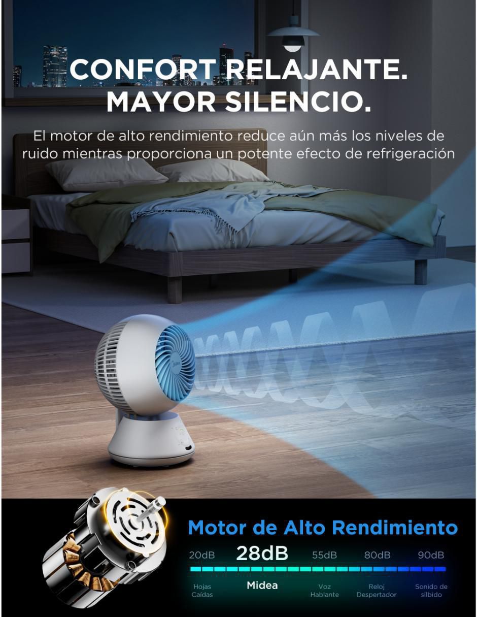 Ventilador de mesa con control remoto 5 velocidades 6