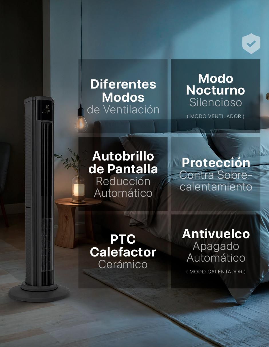 Ventilador 2 en 1 con control remoto 8 velocidades 5
