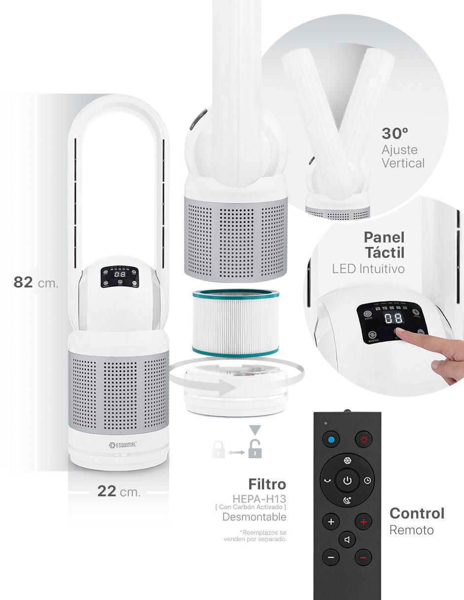 Ventilador 3 en 1 con control remoto 8 velocidades 6