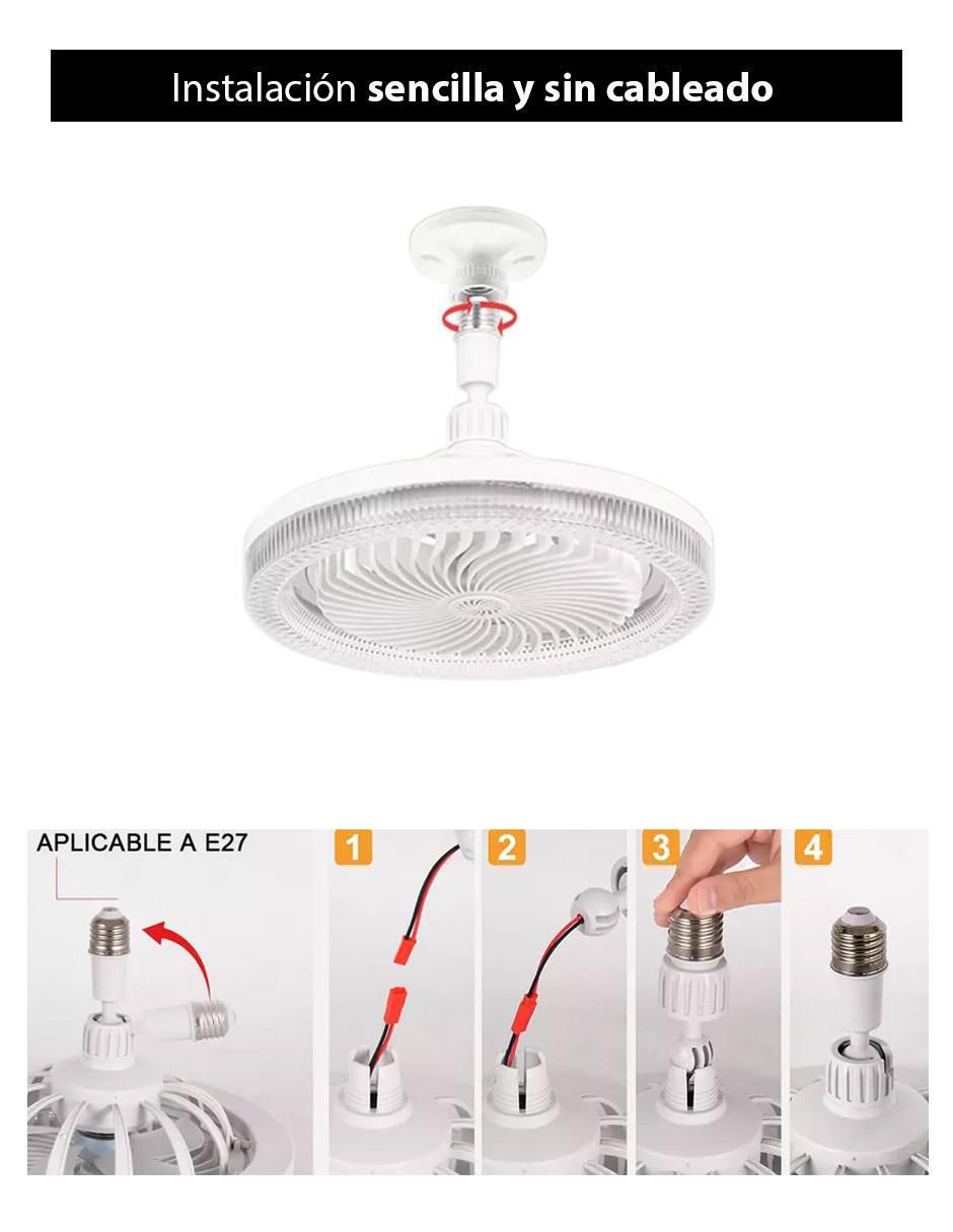 Ventilador de techo con control remoto 3 velocidades 4