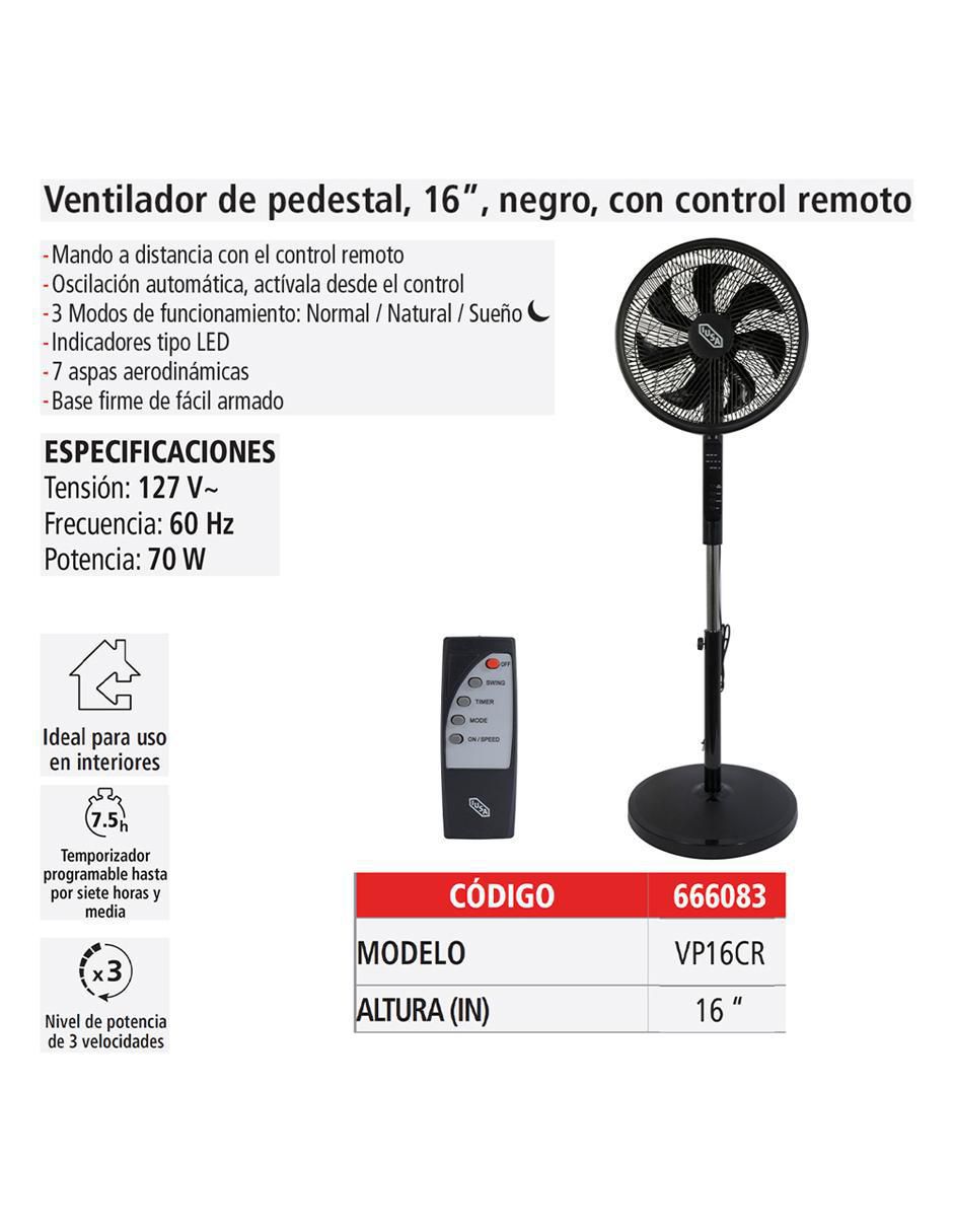 Ventilador de pedestal con control remoto 3 velocidades 2