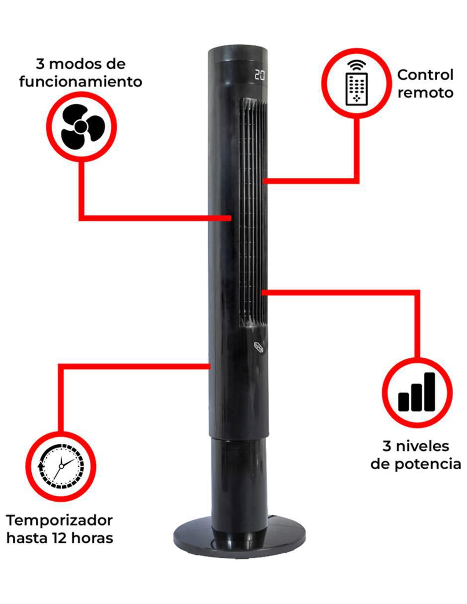 Ventilador de torre con control remoto 3 velocidades 6