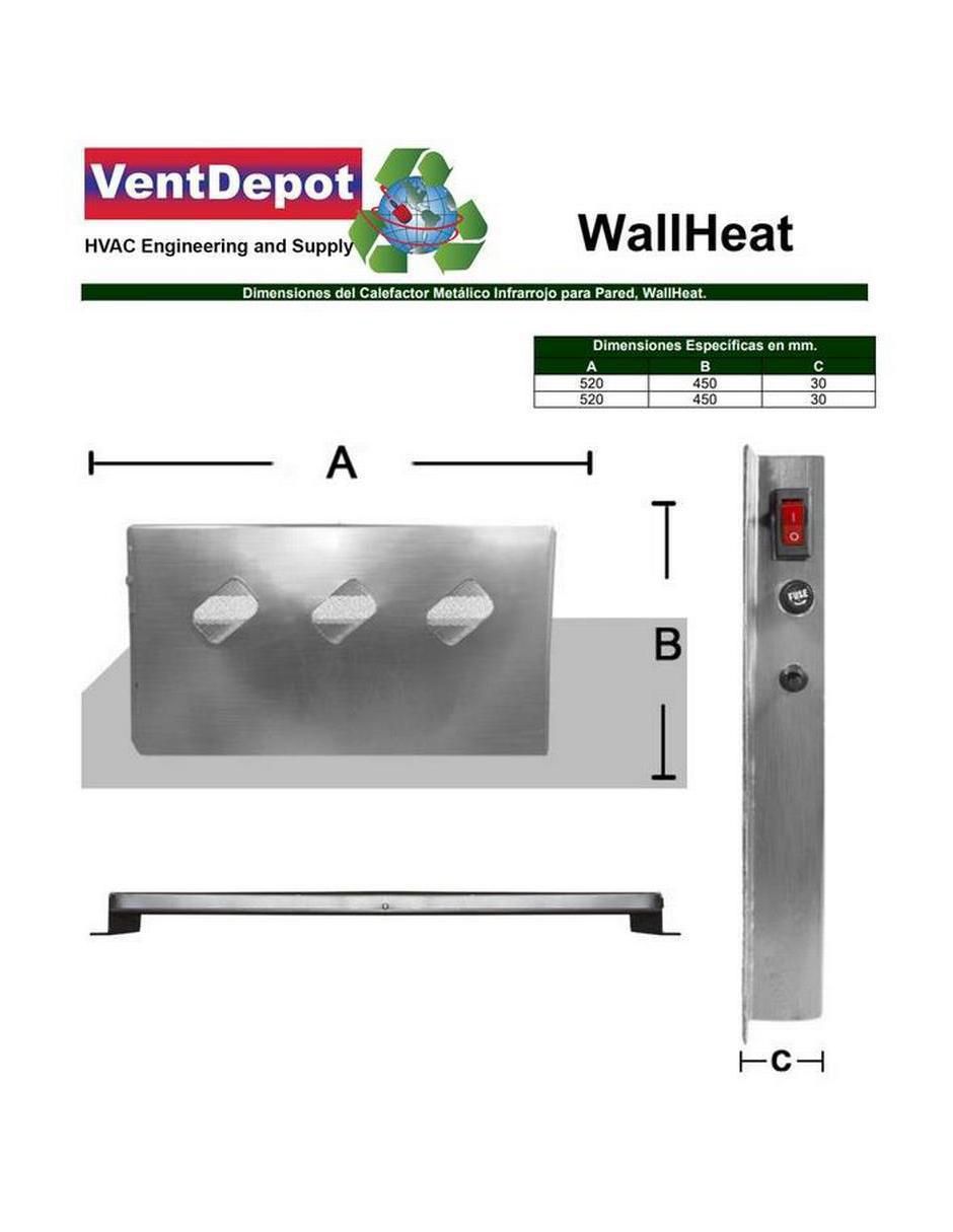 Calefactor de pared eléctrico de 110 V 4