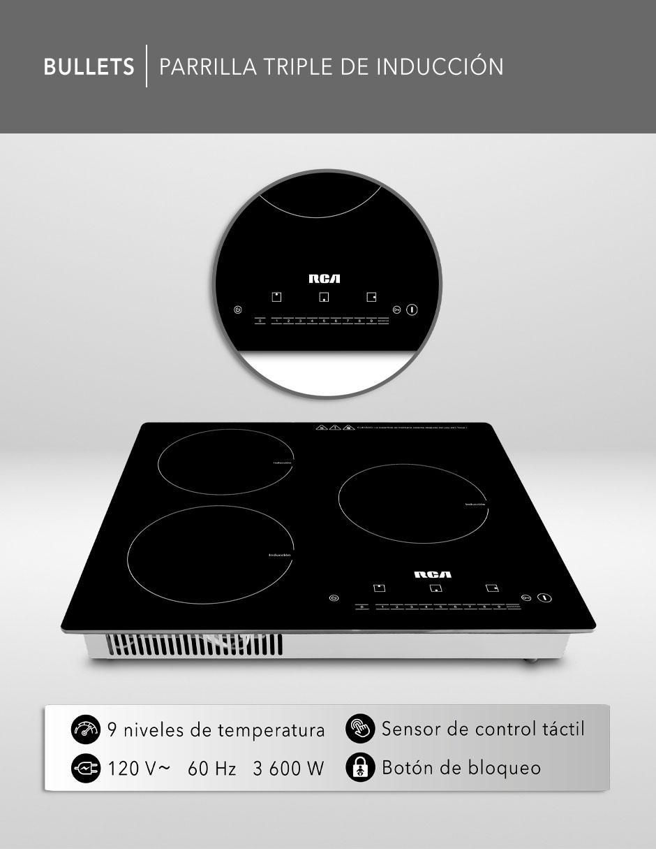 Parrilla de inducción RC-12A6 de cristal templado 2