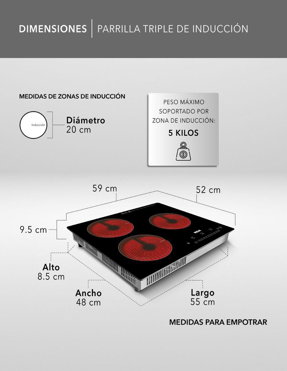 Parrilla de inducción RC-12A6 de cristal templado 9