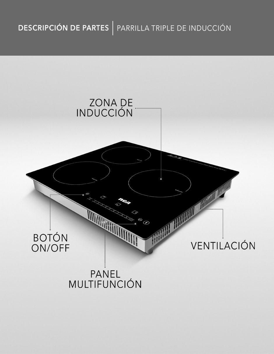 Parrilla de inducción RC-12A6 de cristal templado 4