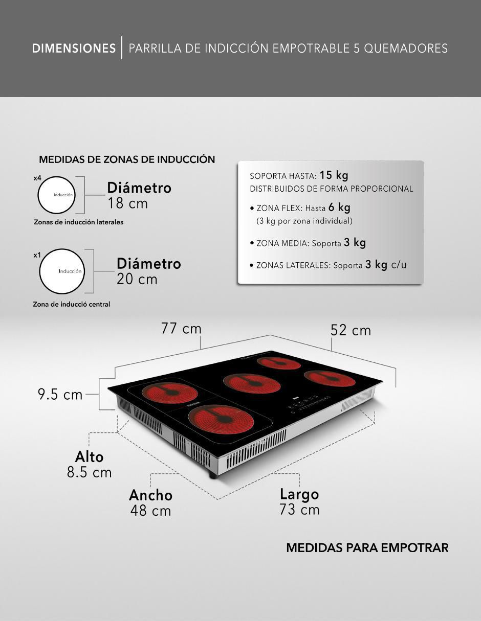 Parrilla de inducción RC-12A15 de cristal templado 9