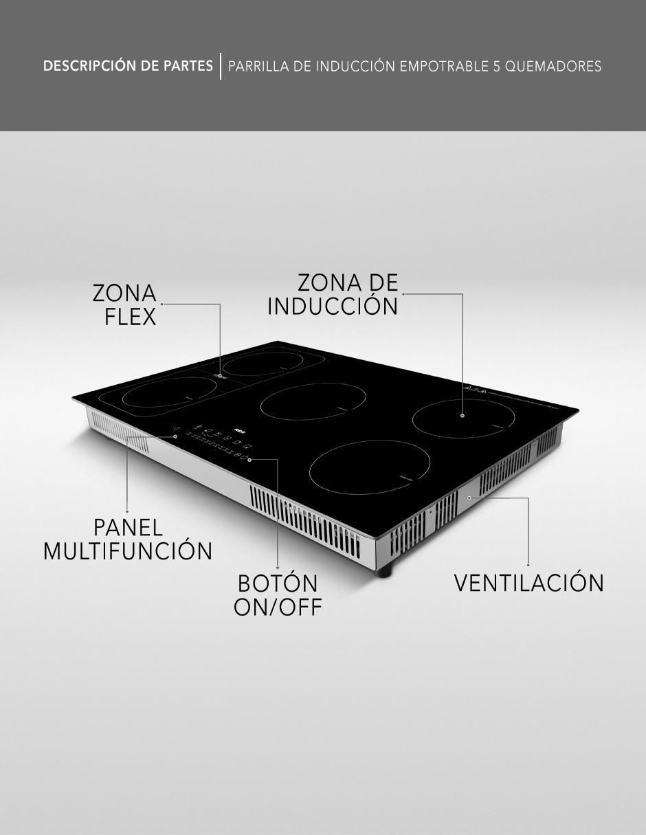 Parrilla de inducción RC-12A15 de cristal templado 4