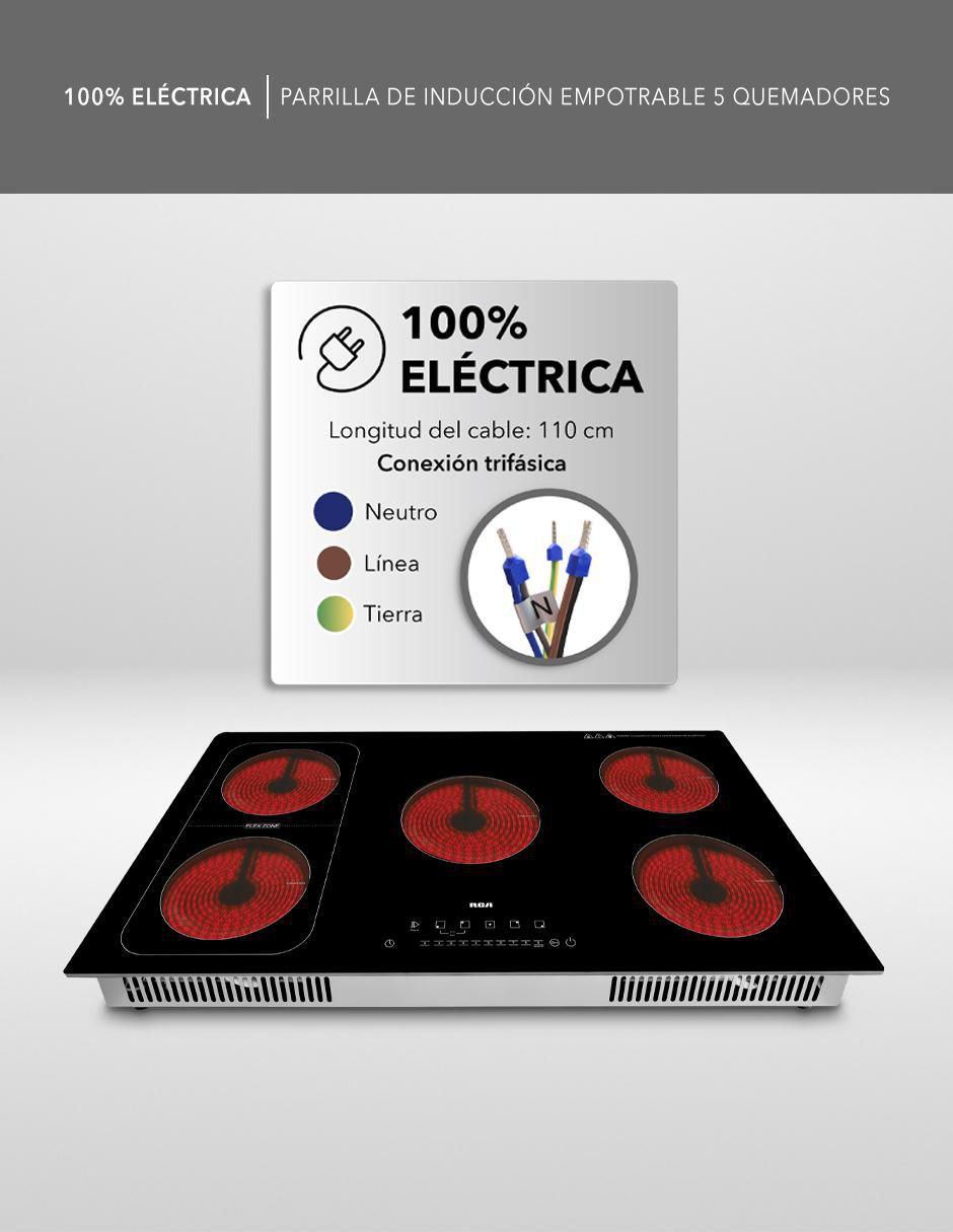 Parrilla de inducción RC-12A15 de cristal templado 8