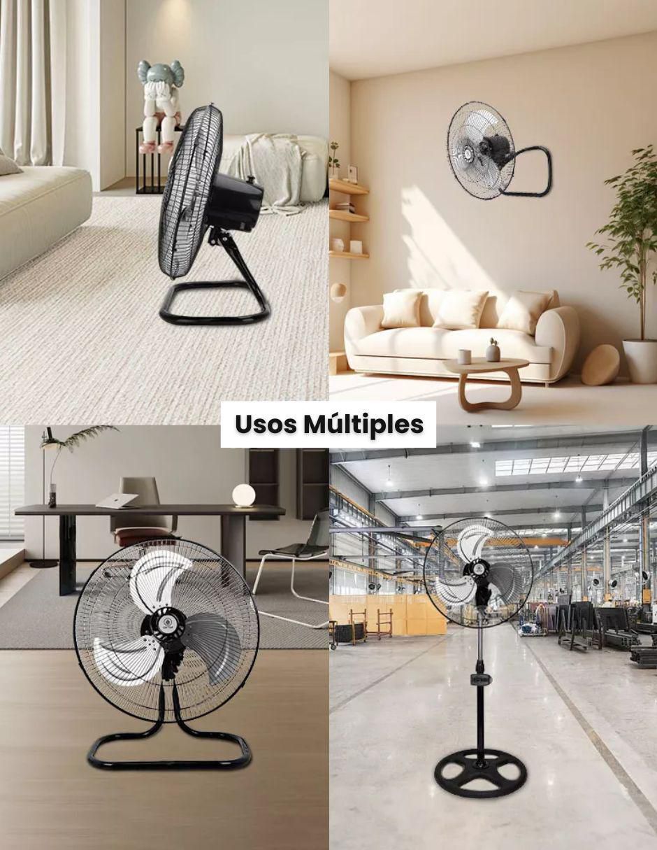 Set ventilador de piso 3 velocidades 4