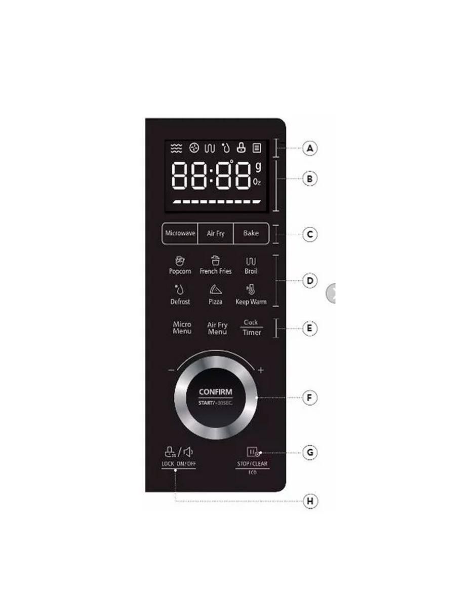 Horno de microondas de convección con grill modelo BDK02 1 pie cúbico 2