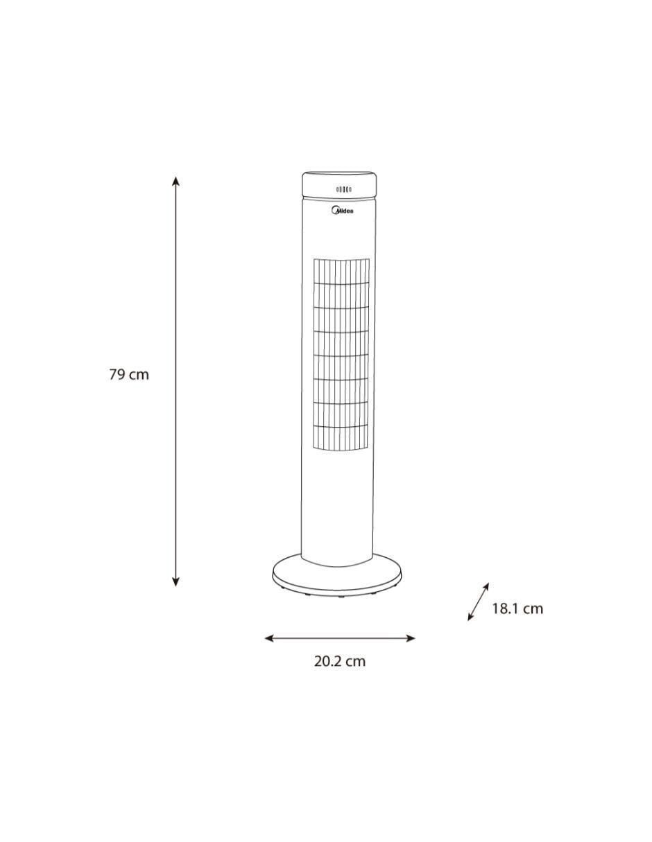 Ventilador de torre con control remoto 3 velocidades 10