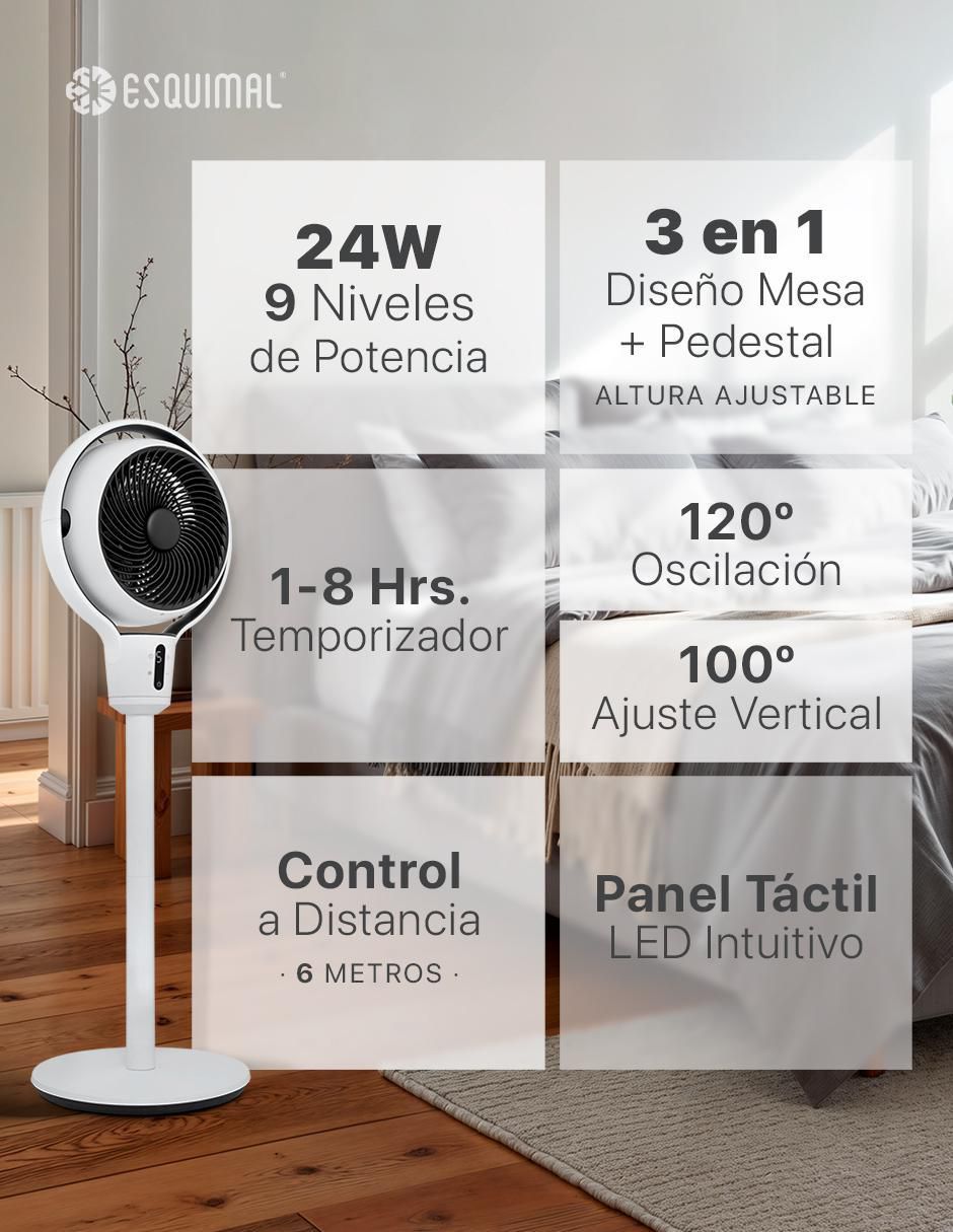 Ventilador de pedestal con control remoto 9 velocidades 3