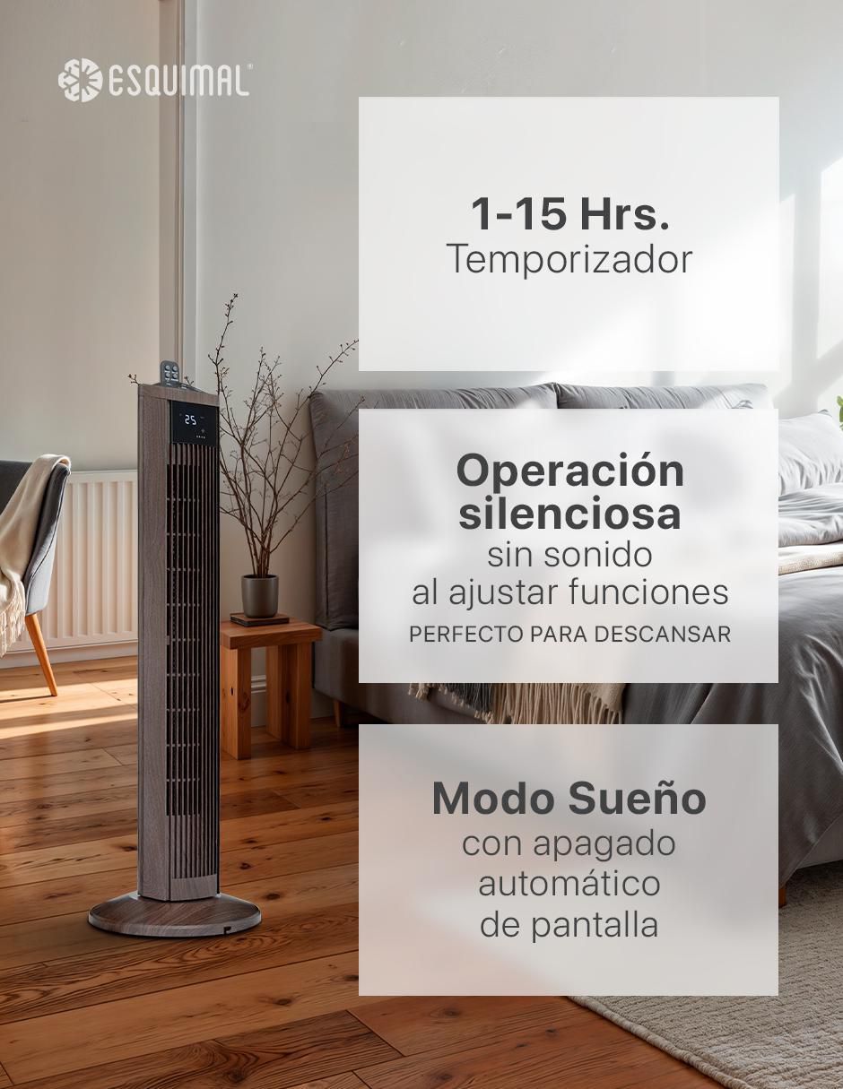 Ventilador de torre con control remoto 3 velocidades 4