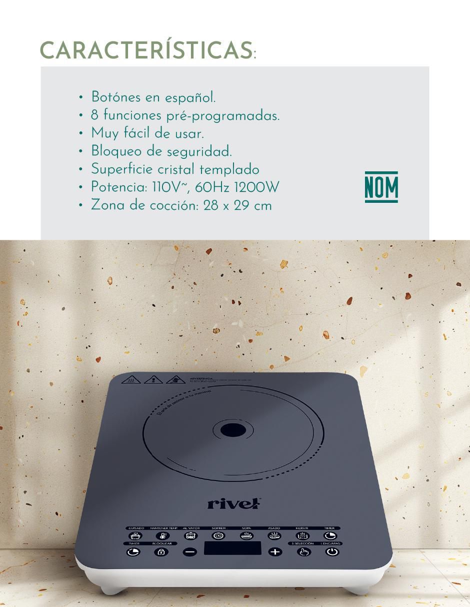 Parrilla de inducción 19IND-TVT de cristal templado 4