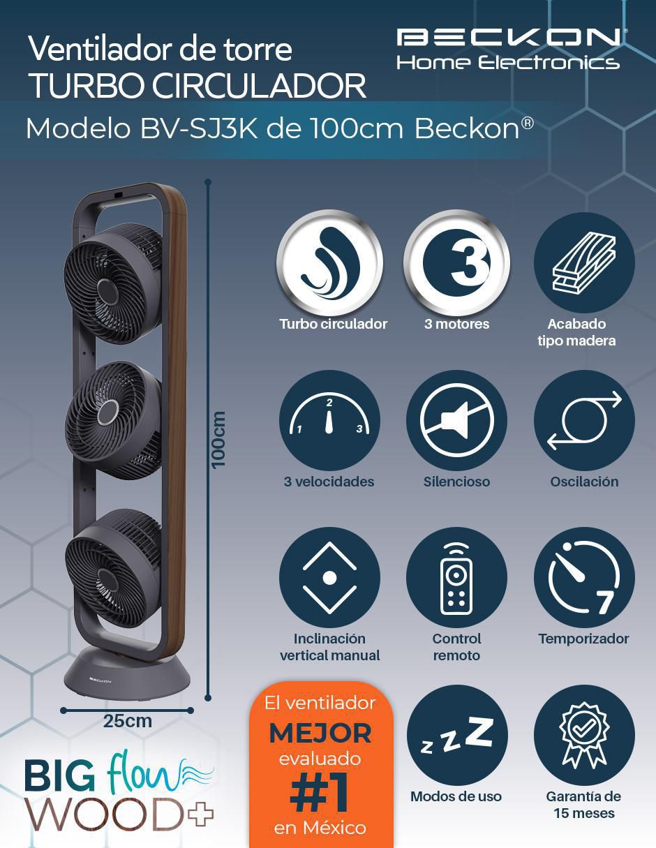 Ventilador 3 en 1 con control remoto 3 velocidades 8