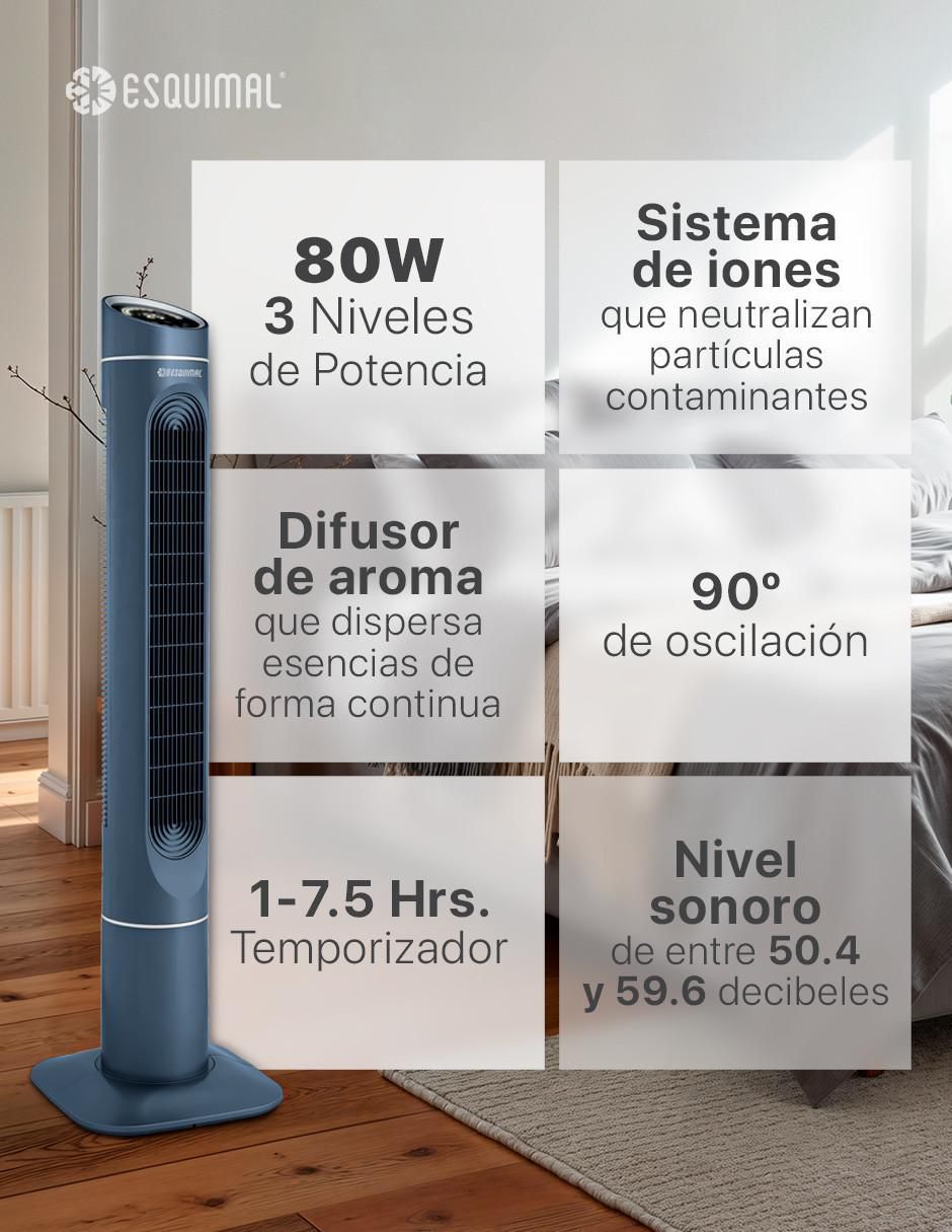 Ventilador de torre con control remoto 3 velocidades 4