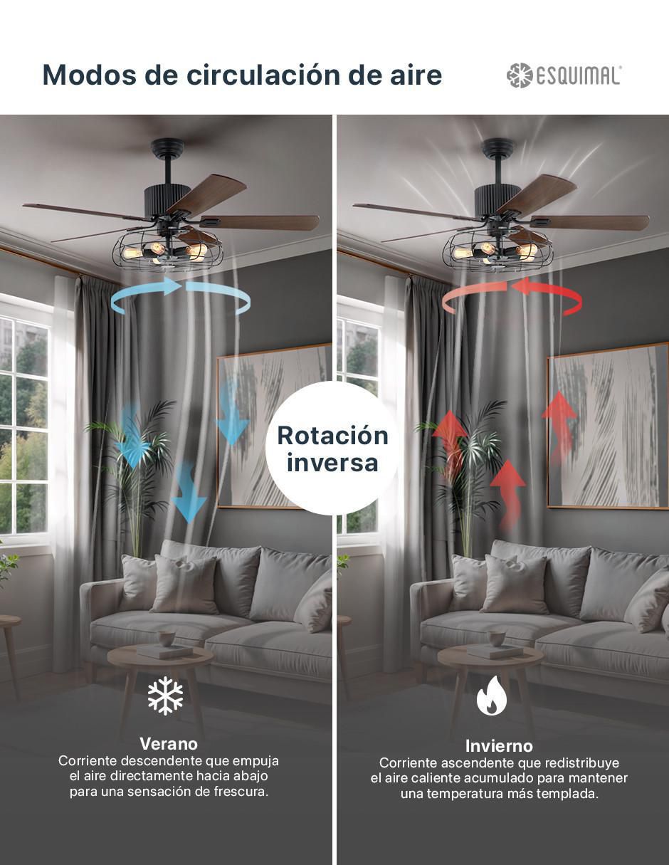 Ventilador de techo con control remoto 6 velocidades 5