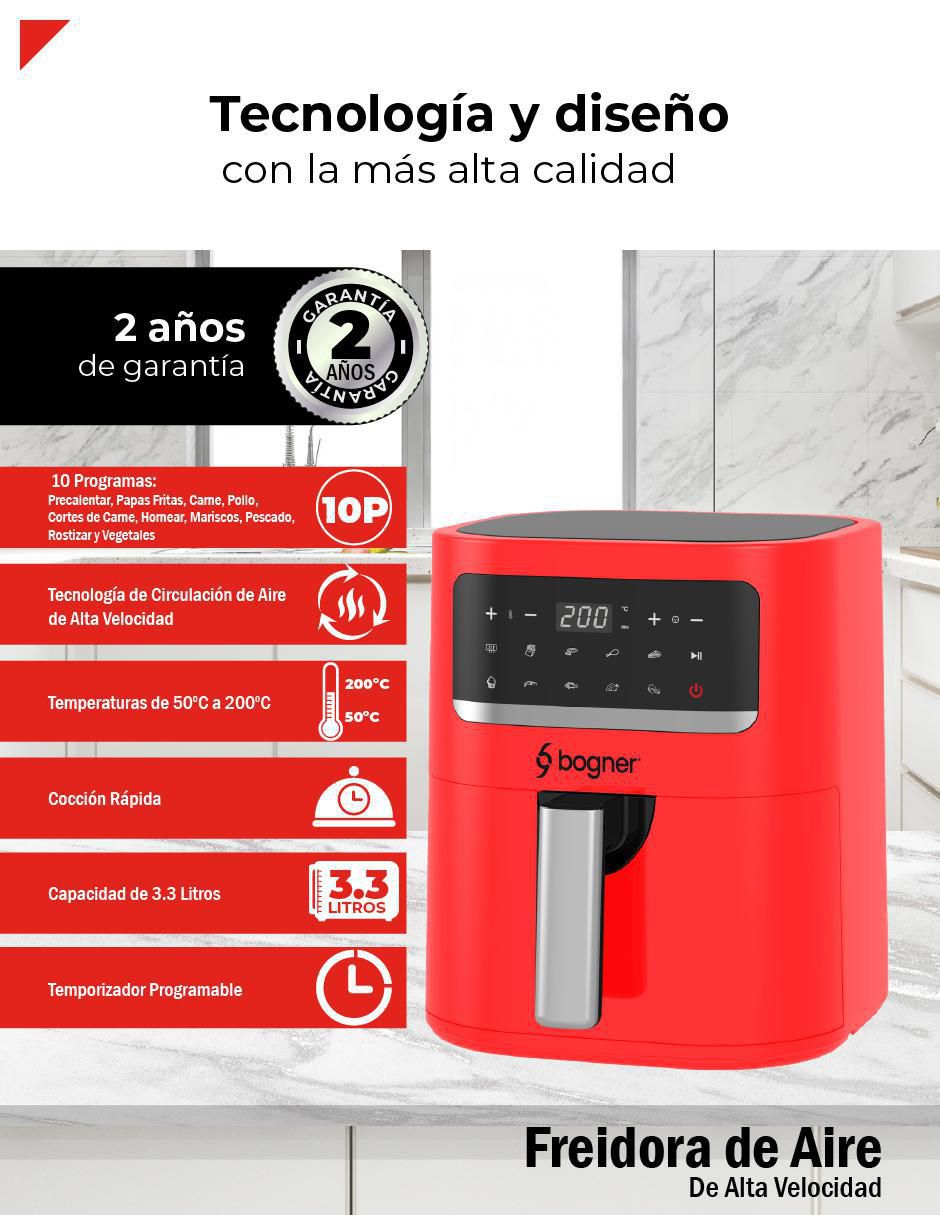 Freidora de aire con compartimento único 3.3 L baf03 3