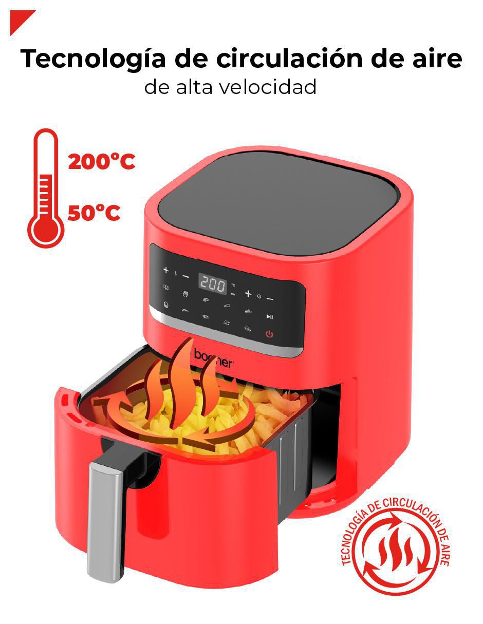 Freidora de aire con compartimento único 3.3 L baf03 4