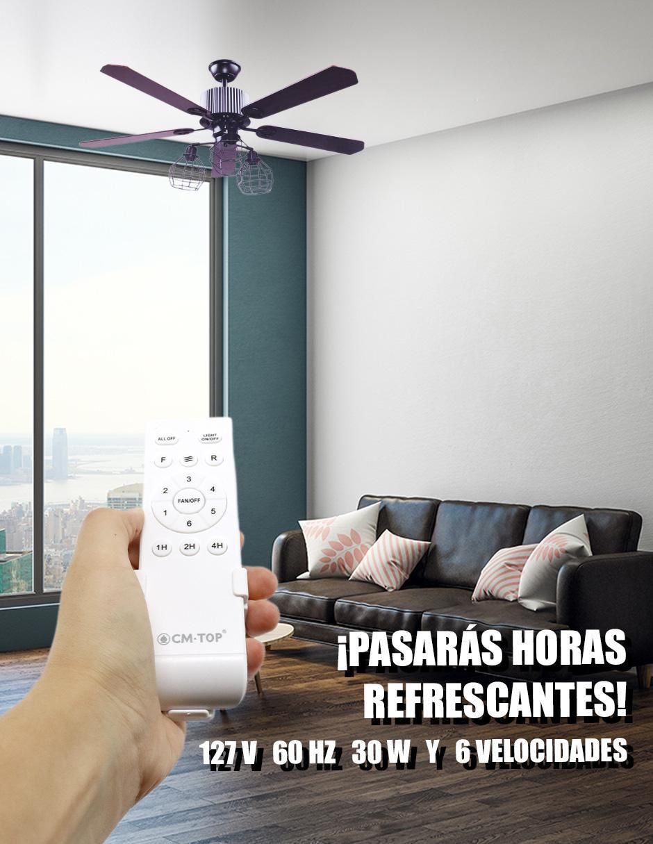 Ventilador de techo con control remoto 6 velocidades 4