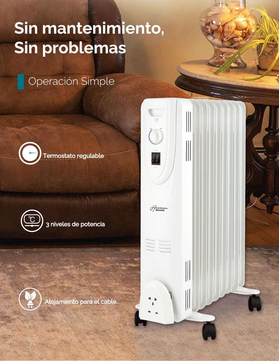 Calefactor de aceite portátil eléctrico de 120 V 8