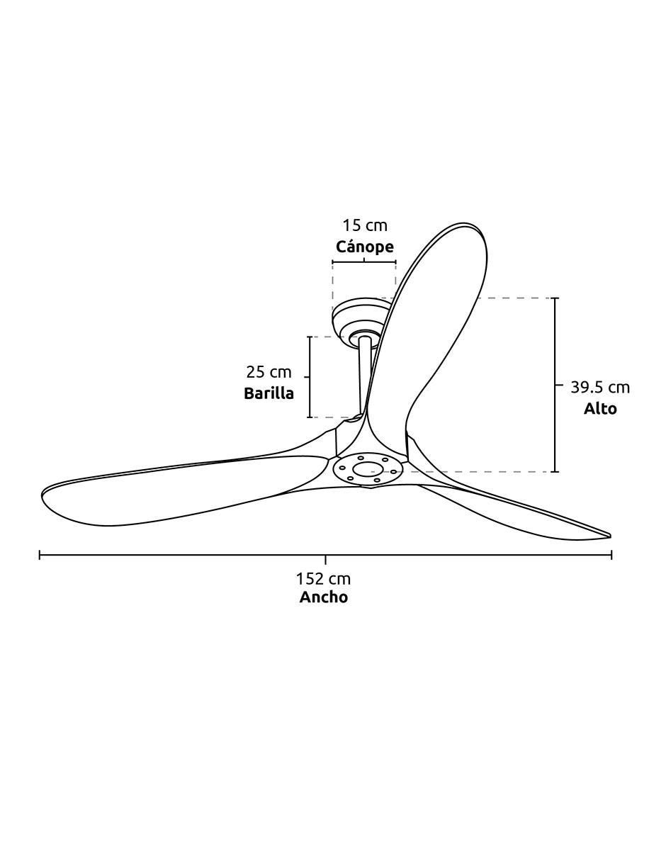 Ventilador de techo con control remoto 3 velocidades 8
