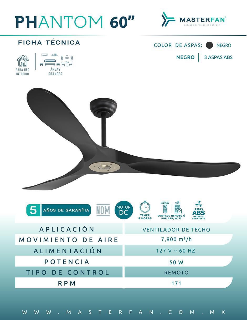 Ventilador de techo con control remoto 3 velocidades 6
