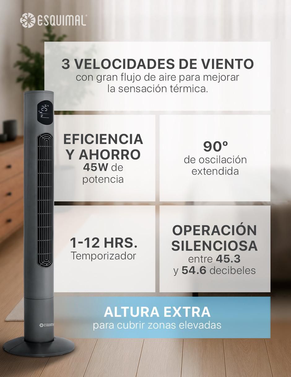 Ventilador de torre con control remoto 3 velocidades 5