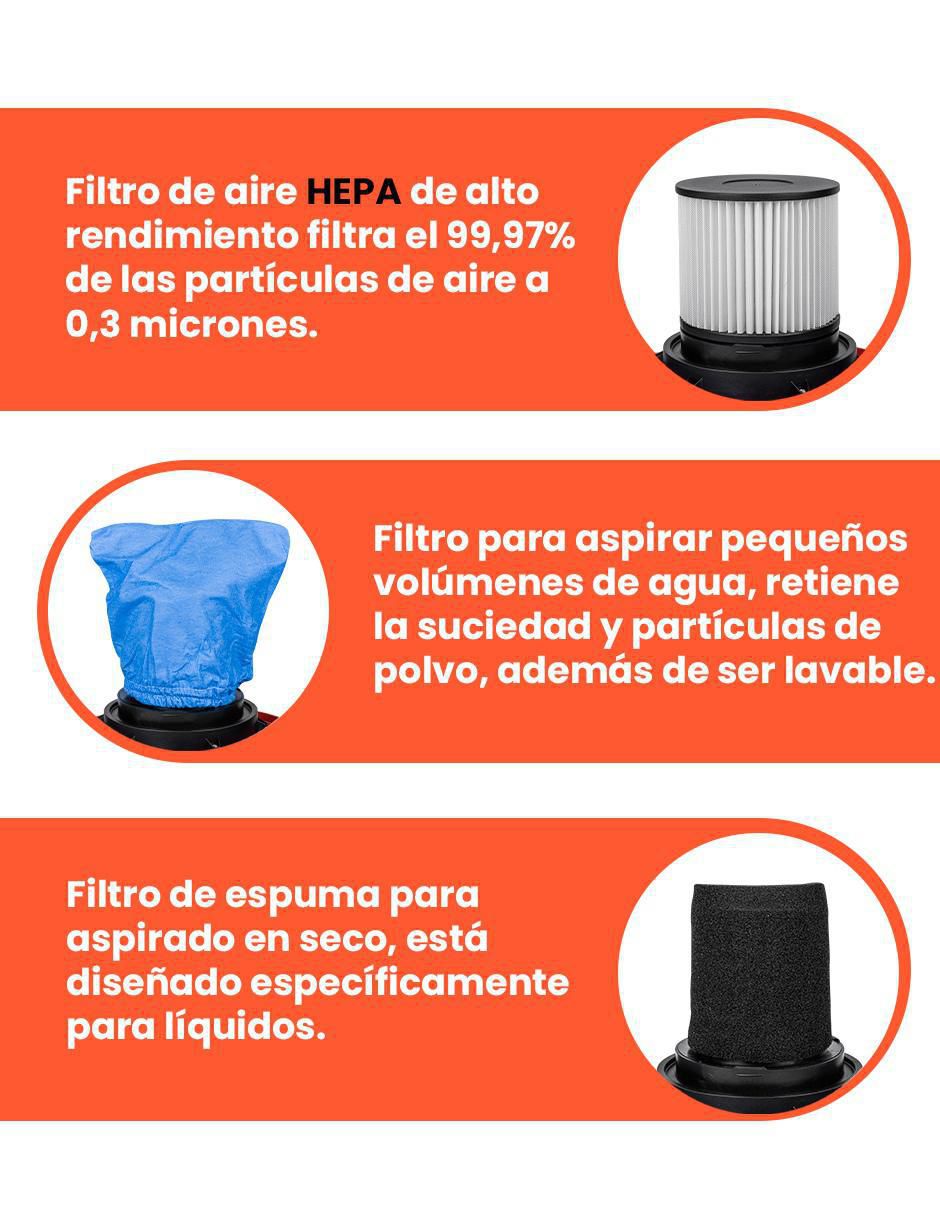 Aspiradora wet & dry davc90-15l 15 litros 7
