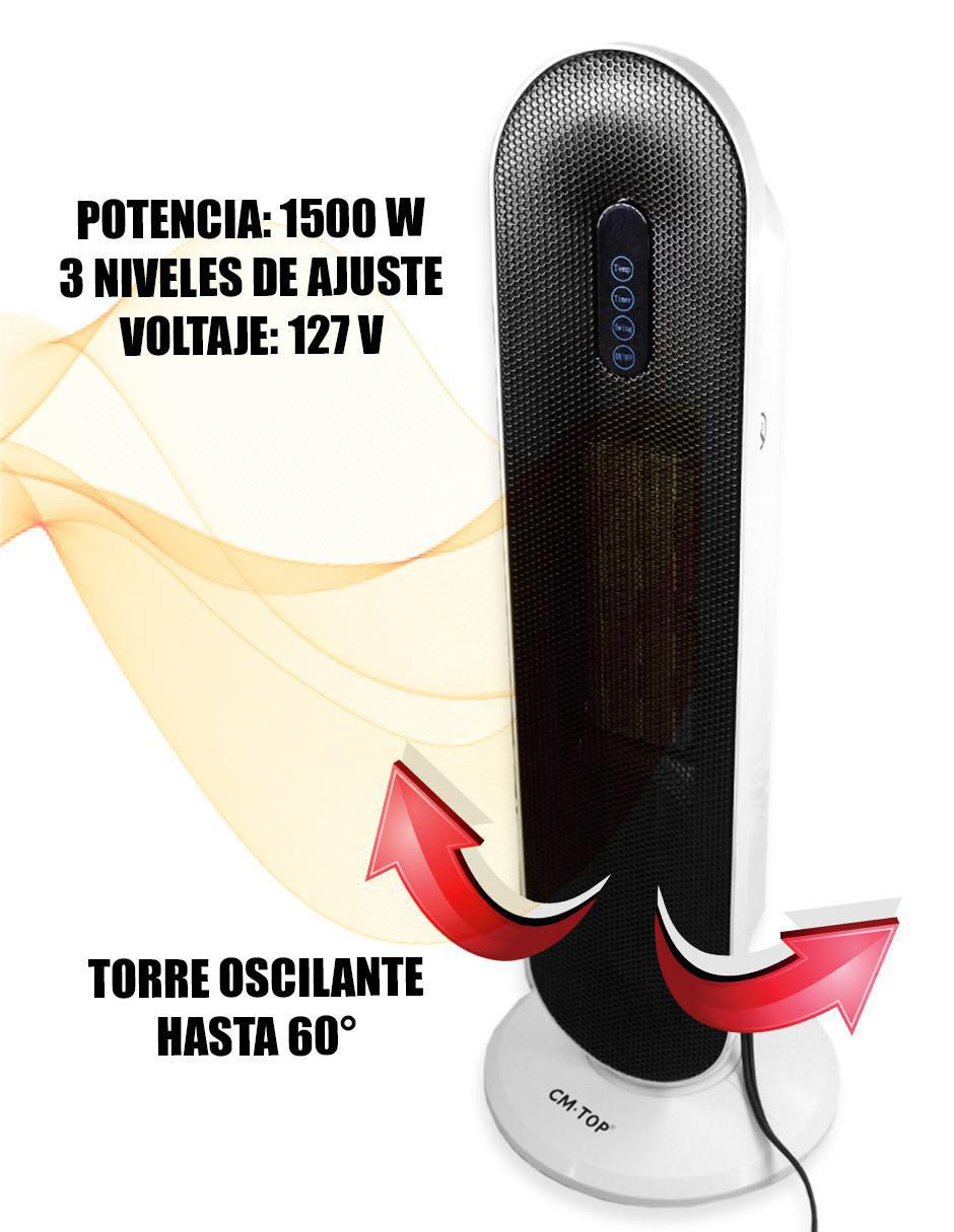 Calefactor torre cerámico eléctronico de 127 V 4