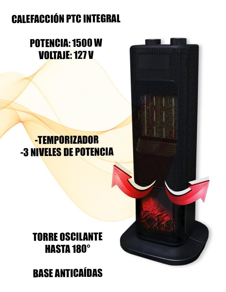 Calefactor torre cerámico eléctronico de 127 V 3