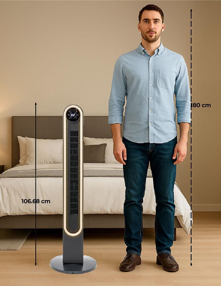 Ventilador de torre con control remoto 4 velocidades 12