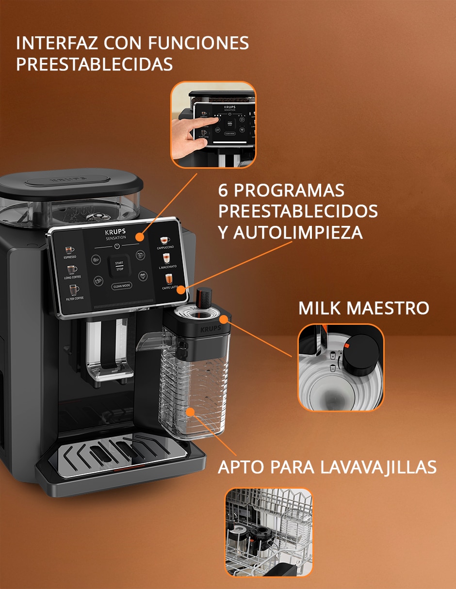 Cafetera super automática sensation EA912HMX 15
