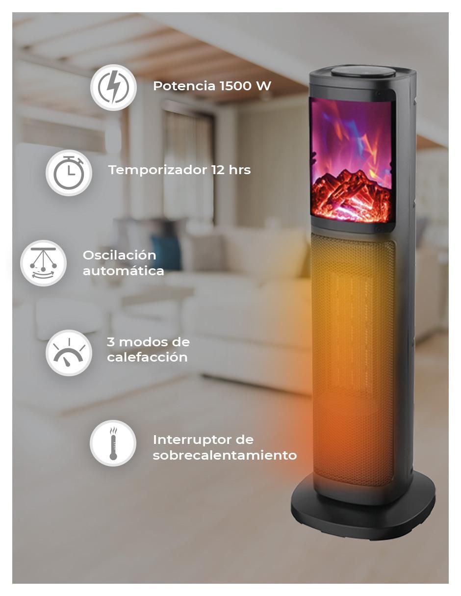 Calefactor torre cerámico eléctrico de 110 V - 127 V 3