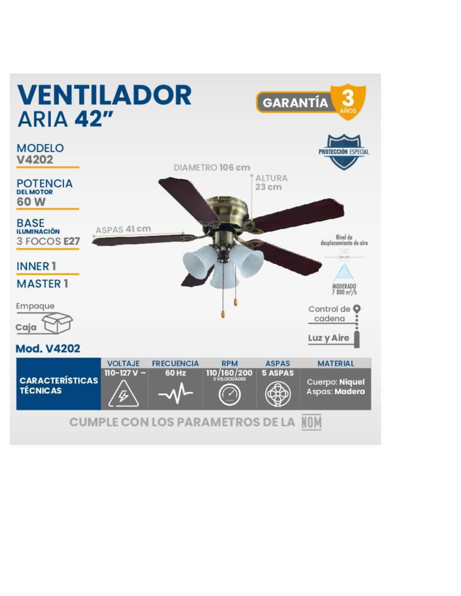 Set ventilador de techo 3 velocidades 5
