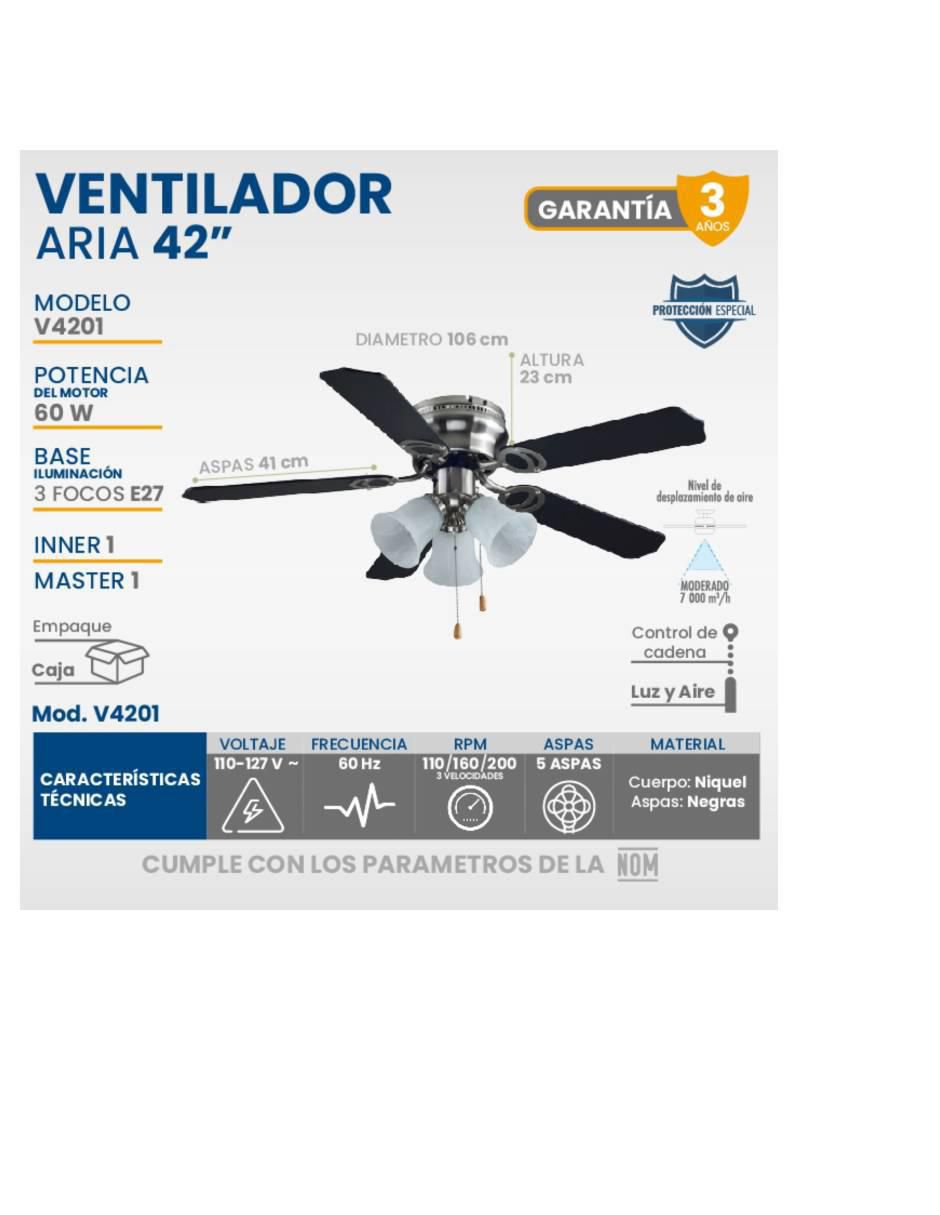Ventilador de techo 3 velocidades 8
