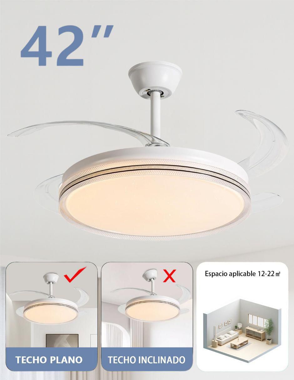 Ventilador de techo con control remoto 6 velocidades 3