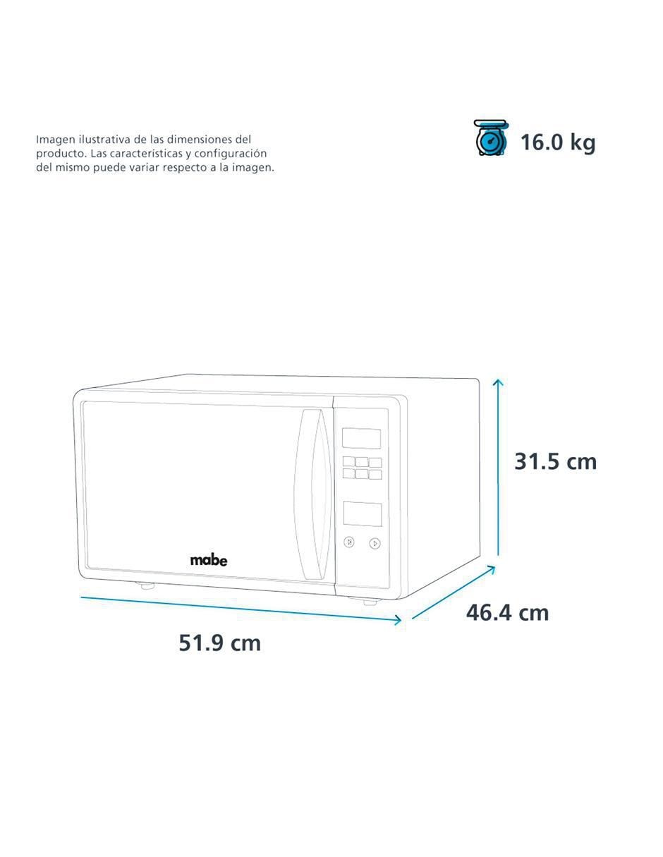 Horno de microondas convencional modelo eco 1.4 pies 5