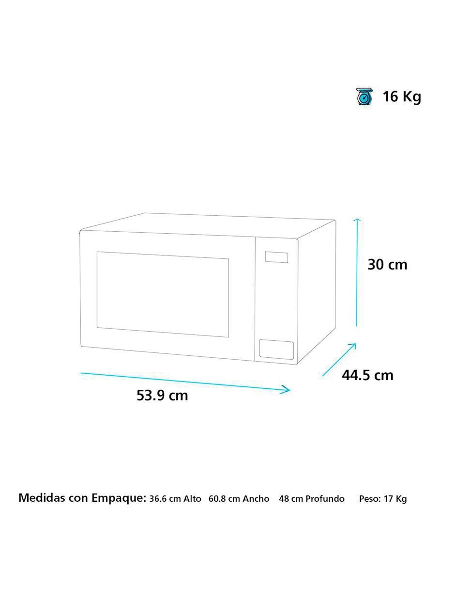 Horno de microondas convencional modelo MGE11SEJ ECO 1.1ft 30 L 4