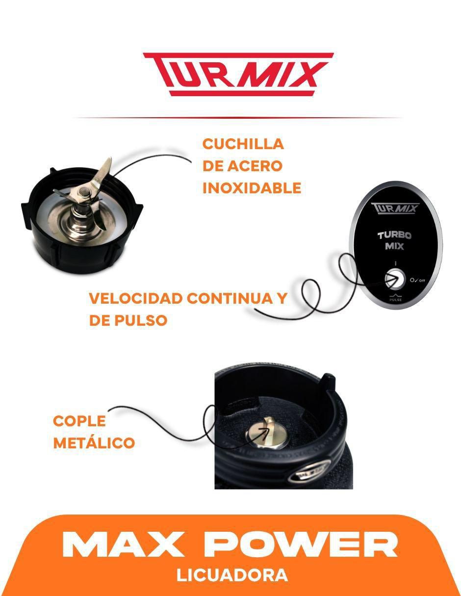 Licuadora Max Power 1 velocidad 3