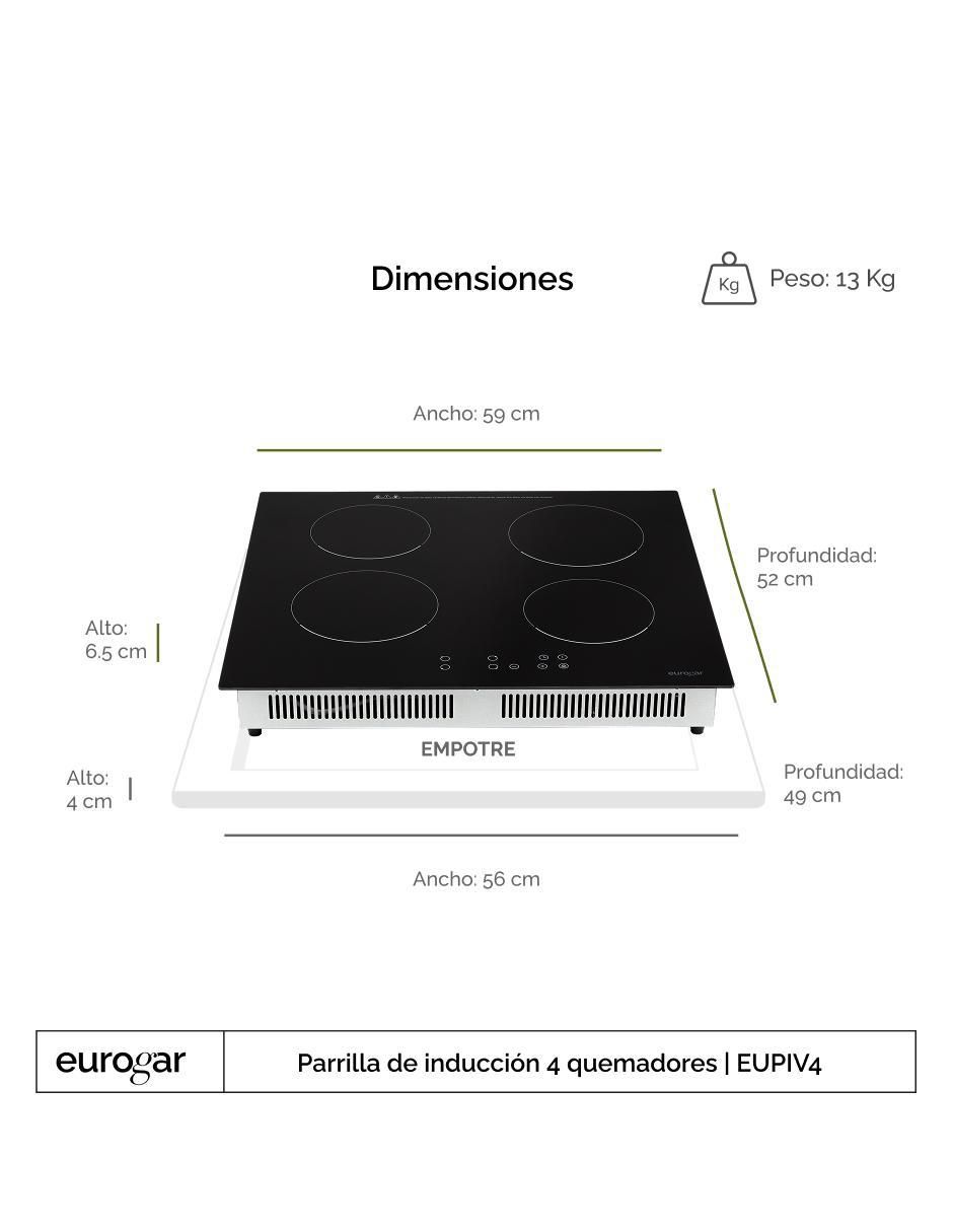 Parrilla de inducción EUPIV4 de vidrio templado 6