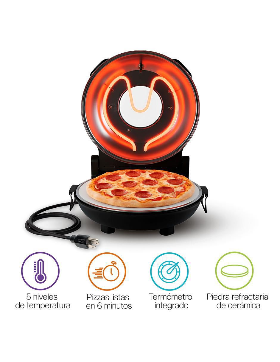 Mini horno para pizza con tapa de acero inoxidable 2